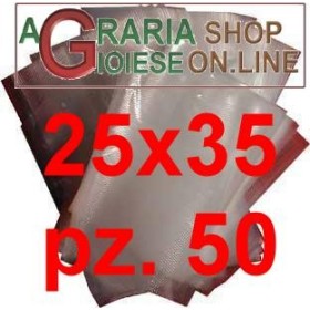 BUSTE SACCHETTI PER SOTTOVUOTO GOFFRATE CM.25X35 IN CONFEZIONE DA 50 PZ. BUSTE SACCHETTI PER SOTTOVUOTO GOFFRATE CM.25X35 IN CONFEZIONE