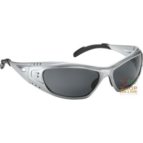 OCCHIALE A STANGHETTA  MONTATURA IN POLICARBONATO  LENTI GRIGIO SCURO A SPECCHIO  TRATTAMENTO OCCHIALE A STANGHETTA MONTATURA IN POLICARBONATO LENTI GRIGIO