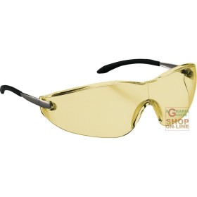 OCCHIALI A STANGHETTA  MONTATURA CROMATA  LENTI GIALLE ANTIAPPANNANTI OCCHIALI A STANGHETTA MONTATURA CROMATA LENTI GIALLE