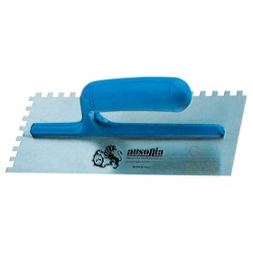 AUSONIA FRATTAZZO IN  ACCIAIO DENTATO MANICO IN PLASTICA CM. 28x12 AUSONIA FRATTAZZO IN ACCIAIO DENTATO MANICO IN PLASTICA CM.