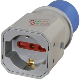 SPINA ADATTATORE INDUSTRIALE A BIPOLARE SCHUKO 16A 220V MADE IN ITALY SPINA ADATTATORE INDUSTRIALE A BIPOLARE SCHUKO 16A 220V MADE IN