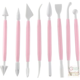 FACKELMANN SET DI 8 UTENSILI PER DECORARE MODELLARE LA PASTA DI ZUCCHERO CON 16 PUNTE DIFFERENTI. ART. 41132 FACKELMANN SET DI 8 UTENSILI PER DECORARE MODELLARE LA PASTA DI