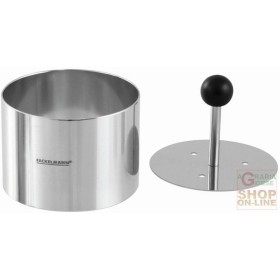 FACKELMANN COPPAPASTA IN ACCIAIO CON PRESSA RISO TARTARA DIA. 60MM. H. 45MM. ART. 48169 FACKELMANN COPPAPASTA IN ACCIAIO CON PRESSA RISO TARTARA DIA.