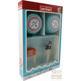 FACKELMANN SET DECORAZIONE CUP CAKE MUFFIN PIRATI. CONTENUTO SCATOLA: 24 PIROTTINI IN CARTA E 24 FACKELMANN SET DECORAZIONE CUP CAKE MUFFIN PIRATI. CONTENUTO
