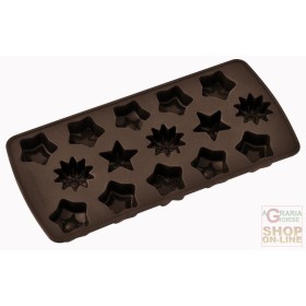 FACKELMANN STAMPI IN SILICONE PER PRALINE COLORE CIOCCOLATO RESISTENTE FINO A 230° 22X10X2 CM ART. 43559 FACKELMANN STAMPI IN SILICONE PER PRALINE COLORE CIOCCOLATO