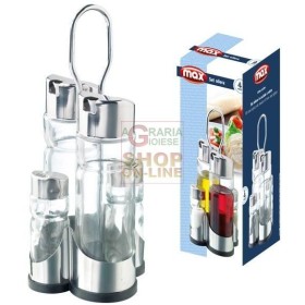 MAX OLIERA 4 PZ VETRO ACCIAIO RISTORANTE MAX OLIERA 4 PZ VETRO ACCIAIO RISTORANTE