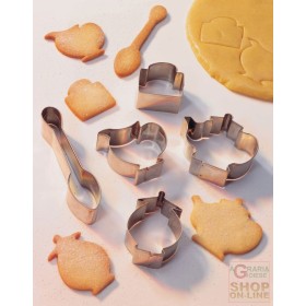 FACKELMANN FORMINE TAGLIABISCOTTI IN ACCIAIO, FORME ASSORTITE 5 PZ. ART. 42964 FACKELMANN FORMINE TAGLIABISCOTTI IN ACCIAIO, FORME ASSORTITE 5