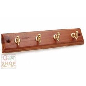 GANCIO ADESIVO HOLZ NOCE/ORO 4 Posti CM.23,5X5 GANCIO ADESIVO HOLZ NOCE/ORO 4 Posti CM.23,5X5