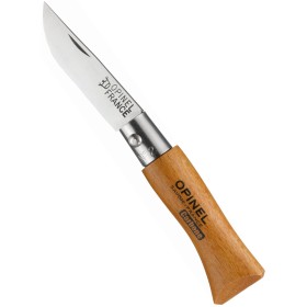 COLTELLO OPINEL LAMA IN ACCIAIO AL CARBONIO MANICO IN FAGGIO N. 2 COLTELLO OPINEL LAMA IN ACCIAIO AL CARBONIO MANICO IN FAGGIO N.