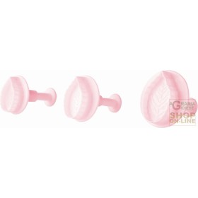 FACKELMANN TAGLIA DECORA PASTA DI ZUCCHERO E BISCOTTI A FORMA DI FOGLIA CON ESTRATTORE IN PP. 3 PZ ART. 43075 FACKELMANN TAGLIA DECORA PASTA DI ZUCCHERO E BISCOTTI A FORMA