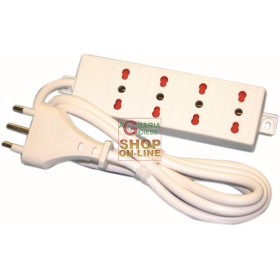 MULTIPRESA 4 PRESE BIPASSO 10/16A CON T 3X1 MT. 1,5 ART. 174AC MULTIPRESA 4 PRESE BIPASSO 10/16A CON T 3X1 MT. 1,5 ART. 174AC