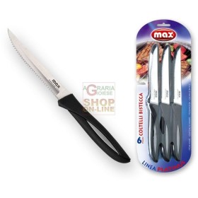 MAX COLTELLI BISTECCA SATINATI 6PZ/BLISTER MAX COLTELLI BISTECCA SATINATI 6PZ/BLISTER