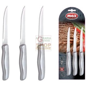 MAX SET 3 COLTELLI BISTECCA INOXIDABILI MAX SET 3 COLTELLI BISTECCA INOXIDABILI