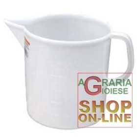 BOCCALE BIANCO GRADUATO PER ALIMENTI LT. 5 BOCCALE CARAFFA PER ALIMENTI LT. 5