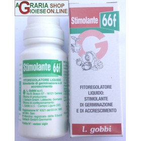 GOBBI STIMOLANTE 66F FITOREGOLATORE LIQUIDO STIMOLANTE DI GERMINAZIONE E DI ACCRESCIMENTO ML. 20 GOBBI STIMOLANTE 66F FITOREGOLATORE LIQUIDO STIMOLANTE DI