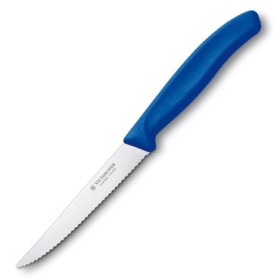 VICTORINOX COLTELLO BISTECCA ONDULATO MANICO BLU VICTORINOX COLTELLO BISTECCA ONDULATO MANICO BLU