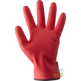 GUANTI IN NYLON INTERAMENTE RICOPERTI IN NITRILE FOAM  ORLATI  COLORE ROSSO  TG  9 10 GUANTI IN NYLON INTERAMENTE RICOPERTI IN NITRILE FOAM ORLATI