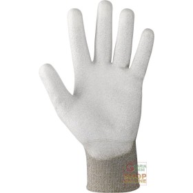 GUANTI IN NYLON CON FILI DI RAME RICOPERTI IN POLIURETANO COLORE BIANCO  PROPRIETÀ ANTISTATICHE A NORMA GUANTI IN NYLON CON FILI DI RAME RICOPERTI IN POLIURETANO