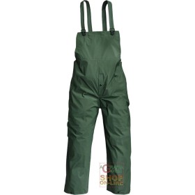 PANTALONE CON PETTORINA PVC BISPALMATO VERDE  TG  M L XL XXL PANTALONE CON PETTORINA PVC BISPALMATO VERDE TG M L XL XXL
