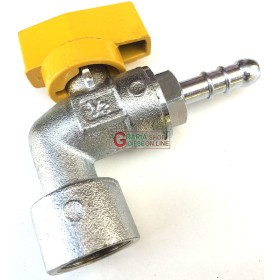 RUBINETTO SFERA A SQUADRA PER GAS GPL METANO UNI 7140 FEMMINA PORTAGOMMA DIAM 1/2F x 8 mm. RUBINETTO SFERA A SQUADRA PER GAS GPL METANO UNI 7140 FEMMINA