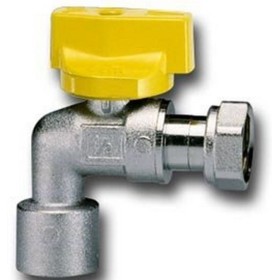 RUBINETTO SFERA GAS A SQUADRA PER SCALDABAGNO CON MANIGLIA FEMMINA/FEMMINA CIM 186PG DIAM. 1/2x3/4 RUBINETTO SFERA GAS A SQUADRA PER SCALDABAGNO CON MANIGLIA