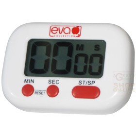 Timer digitale bianco rosso eva con calamita e clip mm. 88x48x18 Timer digitale bianco rosso eva con calamita e clip mm. 88x48x18