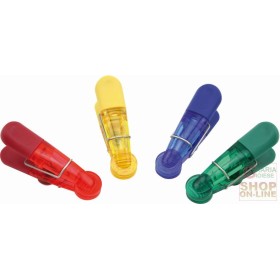 FACKELMANN SET 4 MOLLETTE CHIUDISACCHETTI MAGNETICHE MULTICOLORE ART. 59903 FACKELMANN SET 4 MOLLETTE CHIUDISACCHETTI MAGNETICHE