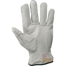 GUANTO FIORE BOVINA  ORLATO  POLLICE RINFORZATO  DORSO CROSTA  COLORE BIANCO  TG  9 10 11 GUANTO FIORE BOVINA ORLATO POLLICE RINFORZATO DORSO CROSTA
