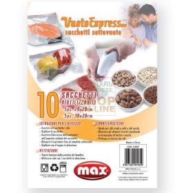 MAX SET 10 SACCHETTI PER SOTTOVUOTO ALIMENTA MAX SET 10 SACCHETTI PER SOTTOVUOTO ALIMENTA