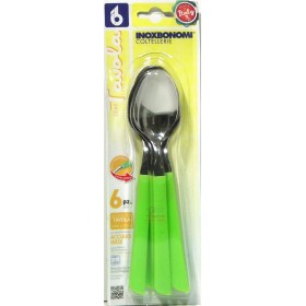 BONOMI SET CUCCHIAI DA TAVOLA 6 PEZZI IN ACCIAIO INOX MANICO VERDE BONOMI SET CUCCHIAI DA TAVOLA 6 PEZZI IN ACCIAIO INOX MANICO