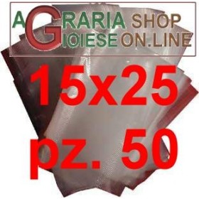 BUSTE SACCHETTI PER SOTTOVUOTO GOFFRATE CM.15X25 IN CONFEZIONE DA 50 PZ. BUSTE SACCHETTI PER SOTTOVUOTO GOFFRATE CM.15X25 IN CONFEZIONE