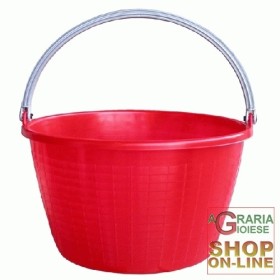 CESTA TONDA ROSSO AGRICOLA MANICO PIEGHEVOLE LT. 16 CESTA TONDA ROSSO AGRICOLA MANICO PIEGHEVOLE LT. 16