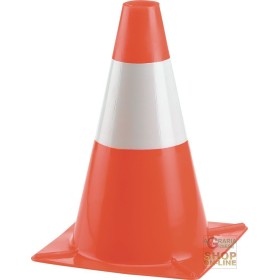 CONO SPARTITRAFFICO H  CM 30  BASE IN PLASTICA ARANCIO  COLORE BIANCO ROSSO CONO SPARTITRAFFICO H CM 30 BASE IN PLASTICA ARANCIO COLORE