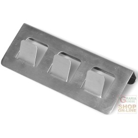 FACKELMANN APPENDINO PER PORTA A 3 POSTI IN ACCIAIO INOX SATINATO 12,5X6X2 CM. ART. 61244 FACKELMANN APPENDINO PER PORTA A 3 POSTI IN ACCIAIO INOX