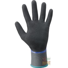 GUANTI IN NYLON INTERAMENTE RICOPERTI IN NITRILE  PALMO DOPPIAMENTE SPALMATO  POLSO MAGLIA GUANTI IN NYLON INTERAMENTE RICOPERTI IN NITRILE PALMO