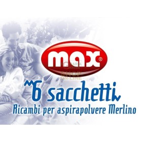 MAX SACCHETTI RICAMBIO ASPIR.MERLINO 6 PZ MAX SACCHETTI RICAMBIO ASPIR.MERLINO 6 PZ