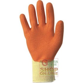GUANTO COTONE POLIESTERE  PALMO RICOPERTO IN GOMMA  COLORE ARANCIO  TG  S 7 M 8 L 9 XL 10 GUANTO COTONE POLIESTERE PALMO RICOPERTO IN GOMMA COLORE