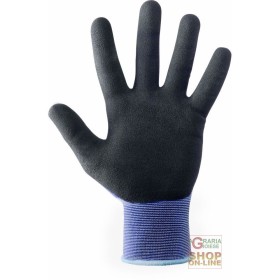 GUANTO FILO CONTINUO NYLON SPANDEX CALIBRO 18 PALMO SPALMATO IN SCHIUMA DI NITRILE E POLIURETANO GUANTO FILO CONTINUO NYLON SPANDEX CALIBRO 18 PALMO SPALMATO IN