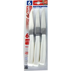 BONOMI SET COLTELLI DA TAVOLA E BISTECCA 6 PEZZI MANICO BIANCO BONOMI SET COLTELLI DA TAVOLA E BISTECCA 6 PEZZI MANICO BIANCO