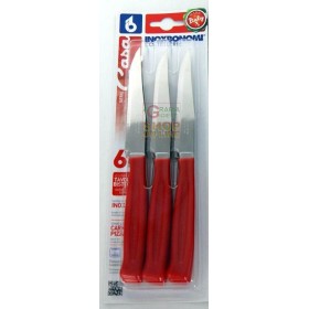 BONOMI SET COLTELLI DA TAVOLA E BISTECCA 6 PEZZI MANICO ROSSO BONOMI SET COLTELLI DA TAVOLA E BISTECCA 6 PEZZI MANICO ROSSO