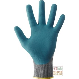 GUANTI IN NYLON  PALMO IMPREGNATO IN NITRILE SCHIUMATO DORSO AREATO  COLORE AZZURRO  TG  7 8 9 10 GUANTI IN NYLON PALMO IMPREGNATO IN NITRILE SCHIUMATO DORSO