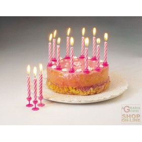 FACKELMANN CANDELINE COMPLEANNO C SUPPORTI IN COLORE ROSA O AZZURRO 12 PZ. 9 CM ART. 52506 FACKELMANN CANDELINE COMPLEANNO C SUPPORTI IN COLORE ROSA O
