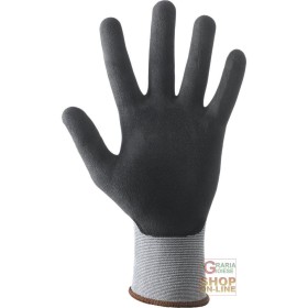 GUANTI IN FILO CONTINUO NYLON SPANDEX CALIBRO 15 PALMO SPALMATO IN SCHIUMA DI NITRILE E POLIURETANO GUANTI IN FILO CONTINUO NYLON SPANDEX CALIBRO 15 PALMO SPALMATO