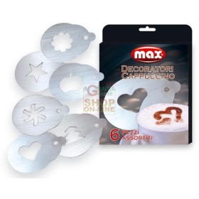 MAX DECORATORI CAPPUCCINO 6 PEZZI  INOX MAX DECORATORI CAPPUCCINO 6 PEZZI INOX