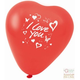 FACKELMANN 5 PALLONCINI ROSSI A FORMA DI CUORE CON SCRITTA I LOVE YOU ART. 50125 FACKELMANN 5 PALLONCINI ROSSI A FORMA DI CUORE CON SCRITTA I