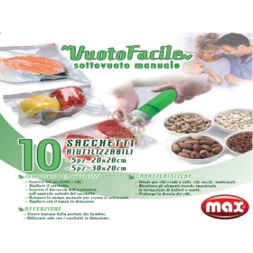 MAX SET 10 SACCHETTI SOTTOVUOTO ALIMENTARE MAX SET 10 SACCHETTI SOTTOVUOTO ALIMENTARE