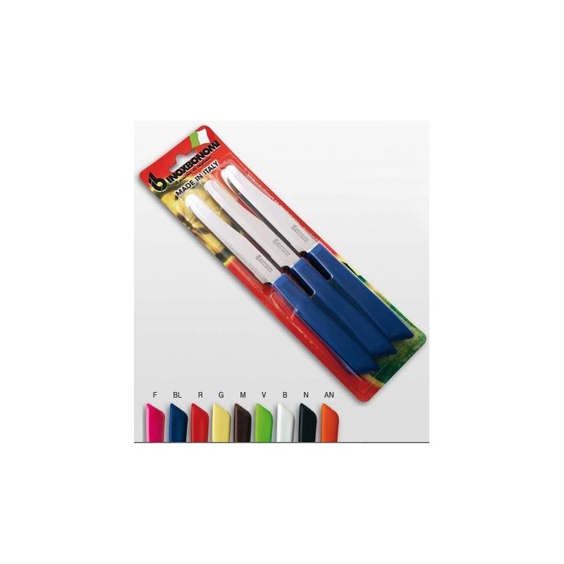 Coltelli da tavola lama seghettata acciaio inox 11 cm set 6 pezzi manico polipropilene lavabili lavastoviglie | Leroy Merlin