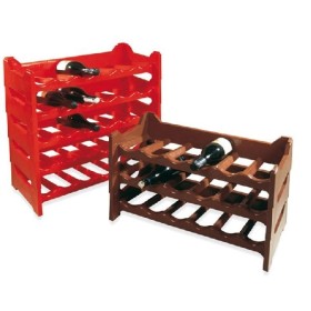 CANTINETTA PORTABOTTIGLIE IN PLASTICA SOVRAPPONIBILE 6 POSTI MARRONE CANTINETTA PORTABOTTIGLIE IN PLASTICA SOVRAPPONIBILE 6 POSTI