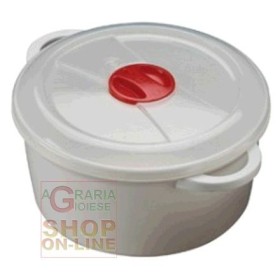 CONTENITORE IN PLASTICA PER MICROONDE CON VALVOLA LT. 3 CONTENITORE IN PLASTICA PER MICROONDE CON VALVOLA LT. 3
