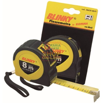 HU-FIRMA FLESSOMETRO GOMMATO CON BLOCK NASTRO MM. 16 MT. 3